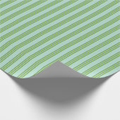 Aqua & Groen Snoep Stripe Wrapping Paper Cadeaupapier (Hoek)