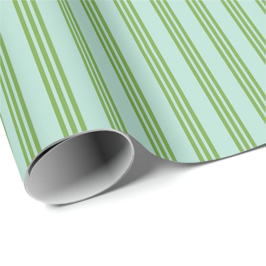 Aqua & Groen Snoep Stripe Wrapping Paper Cadeaupapier (Rol Hoek)