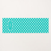 Aqua groen wit polka dot yoga mat (Achterkant (horizontaal))
