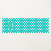 Aqua groen wit polka dot yoga mat (Voorkant (horizontaal))