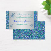 Aqua Groen Zilver Sneeuwvlokken Quinceanera Favor  Visitekaartjes (Bureau)