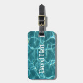 Aqua groen zwembadwater bagagelabel (Voorkant verticaal)