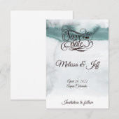Aqua groene aquarel save the date (Voorkant / Achterkant)