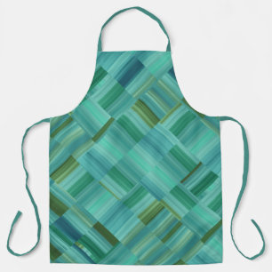 Aqua Groene en Blauwe Blokken Knoop Schort