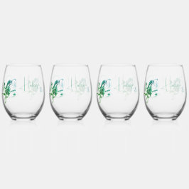 Aqua Groene Koppels Drinkware Set Wijnglas Zonder Voet