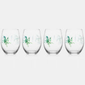 Aqua Groene Koppels Drinkware Set Wijnglas Zonder Voet (Achterkant)
