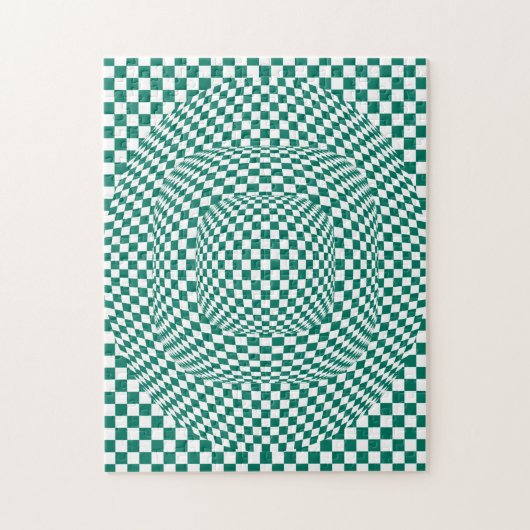 Aqua groene optische illusies legpuzzel (Verticaal)