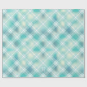 Aqua groene tartan geruite patroon aangepaste mono cadeaupapier (Vlak)