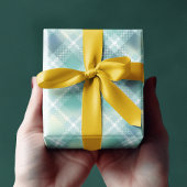 Aqua groene tartan geruite patroon aangepaste mono cadeaupapier