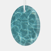 Aqua Groene Zwembad Foto Glas Ornament (Voorkant links)