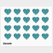 Aqua Groene Zwembad Foto Hart Sticker (Vel)