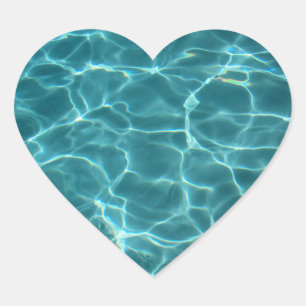 Aqua Groene Zwembad Foto Hart Sticker