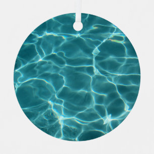 Aqua Groene Zwembad Foto Metalen Ornament