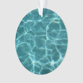 Aqua Groene Zwembad Foto Ornament (voorkant)