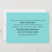 Aqua Grunge Banner Afstudeerder Uitnodiging (Achterkant)