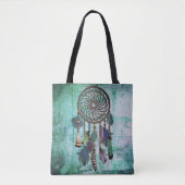 Aqua Grunge | Boho Style Dreamweaver Tote Bag (Voorkant)