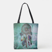 Aqua Grunge | Boho Style Dreamweaver Tote Bag (Achterkant)
