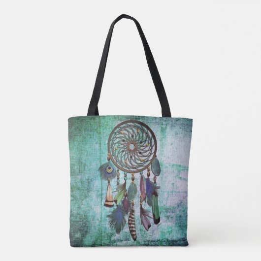 Aqua Grunge | Boho Style Dreamweaver Tote Bag (Achterkant)