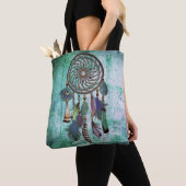Aqua Grunge | Boho Style Dreamweaver Tote Bag (Dichtbij)