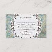 AQUA Grunge Damask Hair Stylist Appointkaarten Afsprakenkaartje (Achterkant)
