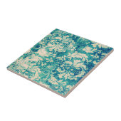  Aqua Grunge Damask Patroon Tegeltje (Zijkant)