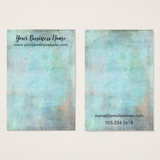 Aqua  Grunge Earring Holder Display Kaarten Visitekaartje (Voorkant /achterkant)