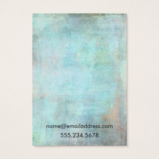 Aqua  Grunge Earring Holder Display Kaarten Visitekaartje (Achterkant)