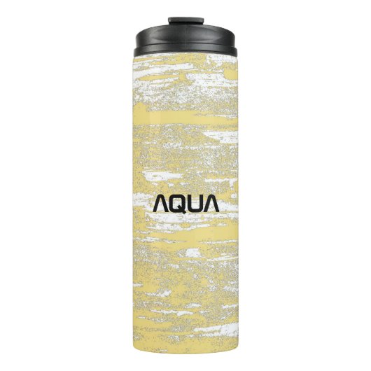 Aqua Grunge, Geel, Koel Thermosbeker (Voorkant)
