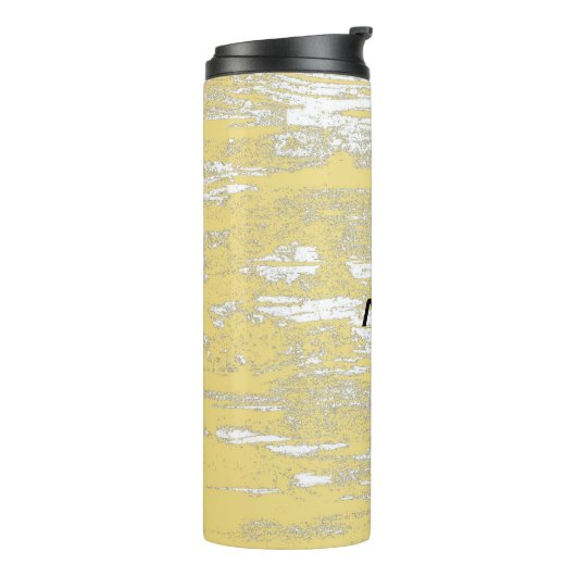 Aqua Grunge, Geel, Koel Thermosbeker (Gedraaid links)