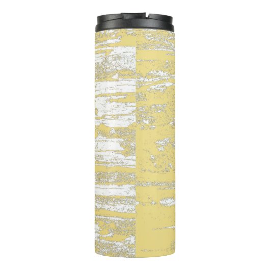 Aqua Grunge, Geel, Koel Thermosbeker (Achterkant)