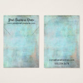 Aqua  Grunge Ketting Holder Kaarten Visitekaartje (Voorkant /achterkant)