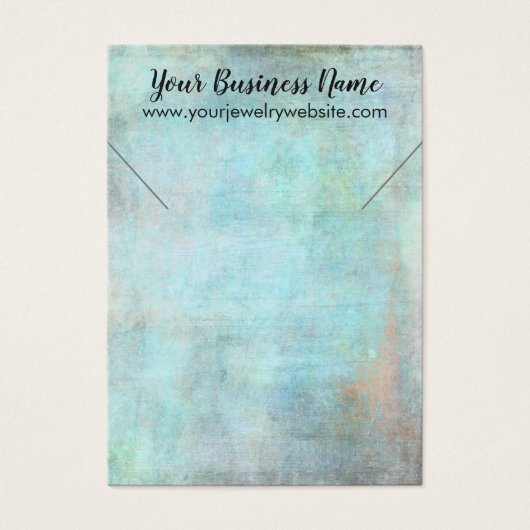 Aqua  Grunge Ketting Holder Kaarten Visitekaartje (Voorkant)