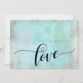 Aqua Grunge Nieuwe Datum Uitgestelde Bruiloft Upda Kaart (Achterkant)