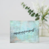 Aqua Grunge Postponed Wedding Notice Briefkaart (Staand voorkant)