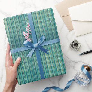 Aqua Grunge Stripes inpakpapier