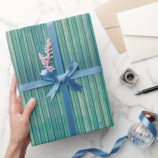 Aqua Grunge Stripes inpakpapier (Geschenken)