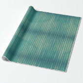 Aqua Grunge Stripes inpakpapier (Uitgerold)