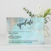Aqua Grunge Update Uitgestelde huwelijksupdate Kaa Kaart (Staand voorkant)
