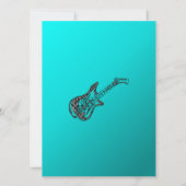 Aqua Guitar Party Kaart (Achterkant)