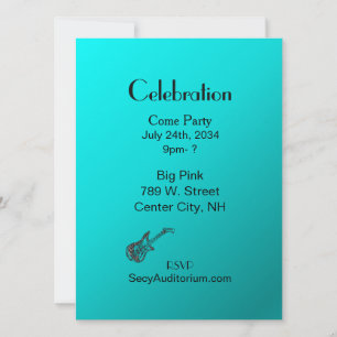 Aqua Guitar Party Kaart