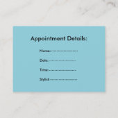 Aqua Hair Salon-visitekaartjes Afsprakenkaartje (Achterkant)