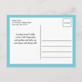 Aqua Hallo World Photo Birth Stat Aankondigingskaart (Achterkant)