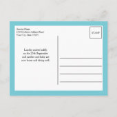 Aqua Hallo World Photo Birth Stat Aankondigingskaart (Achterkant)