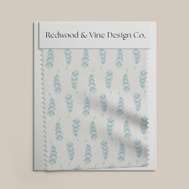 Aqua handgeschilderd veren patroon stof