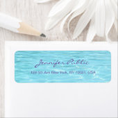 Aqua Handgeschreven Script Moderne Water Sjabloon Etiket (Insitu)