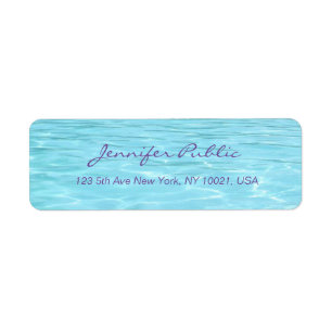 Aqua Handgeschreven Script Moderne Water Sjabloon Etiket
