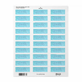 Aqua Handgeschreven Script Moderne Water Sjabloon Etiket (Full Sheet)