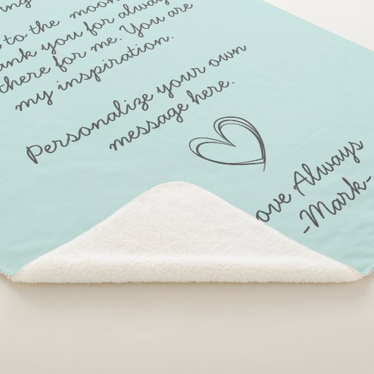 Aqua Handwrite Love Letter of message Sherpa Deken (3/4)