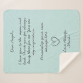 Aqua Handwrite Love Letter of message Sherpa Deken (Voorkant (horizontaal))