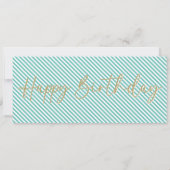 Aqua Happy Birthday Cadeaubon Kaart (Achterkant)